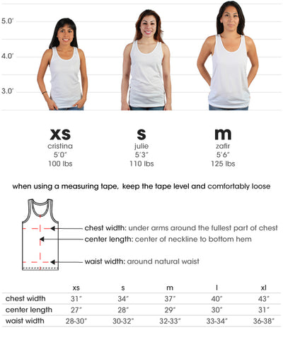 Bella Canvas Unisex Heather Tank Top Size Chart