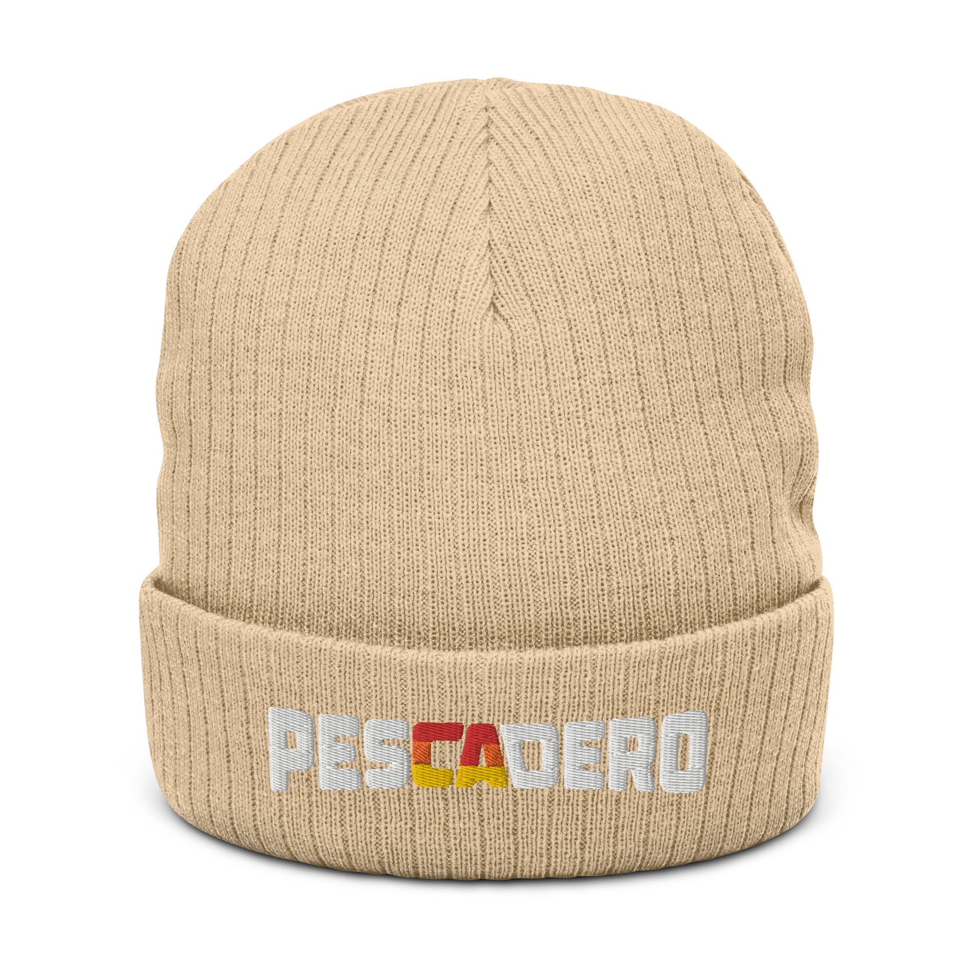 Pescadero Sunset embroidered ribbed knit beanie