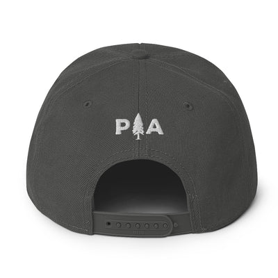 PA Tree embroidered on back of premium snapback hat