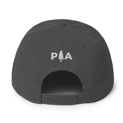 PA Tree embroidered on back of premium snapback hat