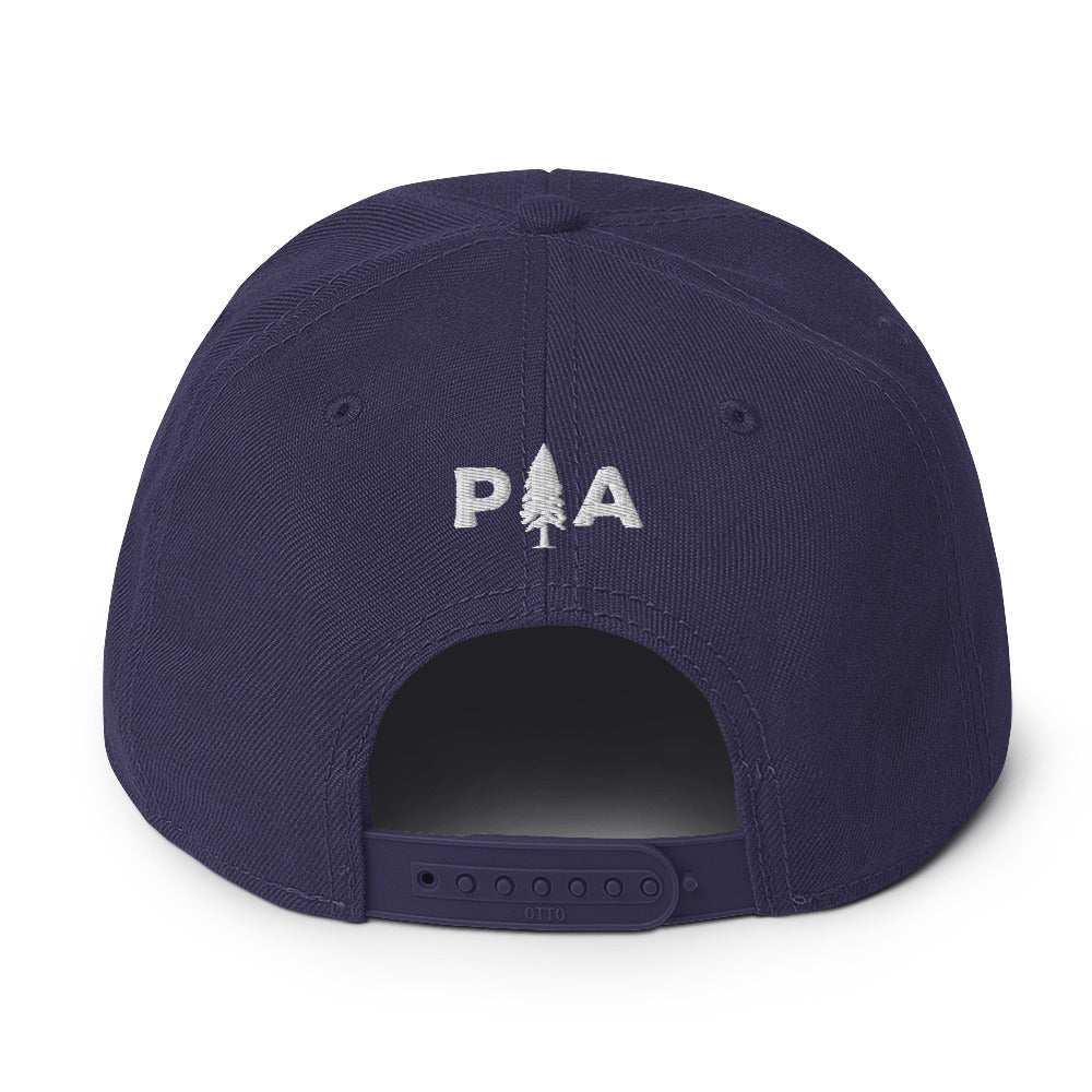 PA Tree embroidered on back of premium snapback hat