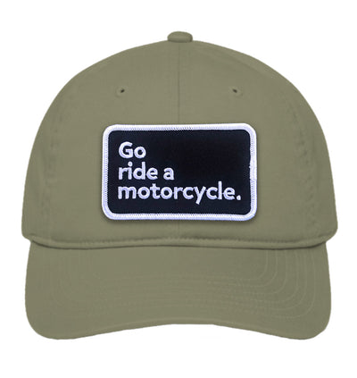 "Go ride a motorcycle" Unstructured Eco Cap