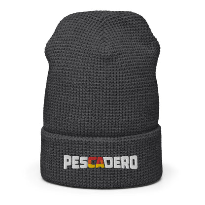 Pescadero Sunset embroidered waffle knit beanie