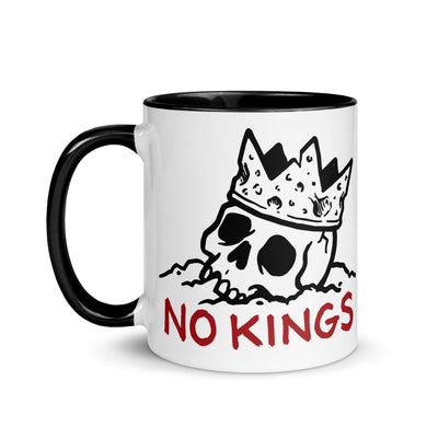NO KINGS design on coffee mug