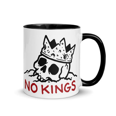 NO KINGS design on coffee mug