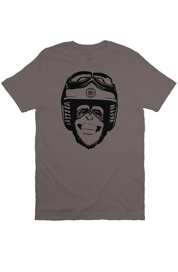 Original Moto Monkey design printed in black ink on chest of premium unisex short sleeve t-shirt