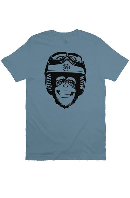 Original Moto Monkey design printed in black ink on chest of premium unisex short sleeve t-shirt
