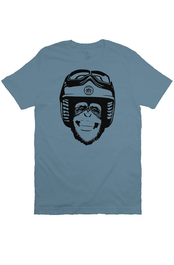 Original Moto Monkey design printed in black ink on chest of premium unisex short sleeve t-shirt