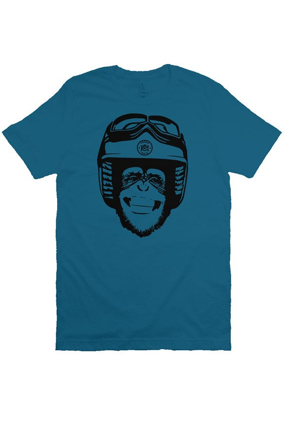 Original Moto Monkey design printed in black ink on chest of premium unisex short sleeve t-shirt
