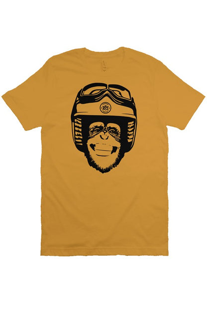 Original Moto Monkey design printed in black ink on chest of premium unisex short sleeve t-shirt