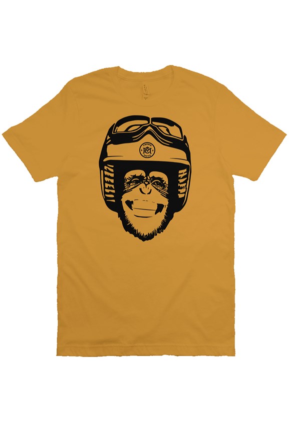 Original Moto Monkey design printed in black ink on chest of premium unisex short sleeve t-shirt