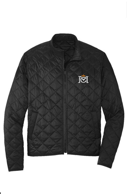 Trademarked Crown Moto logo embroidered on left chest of Quilted Full-Zip Jacket