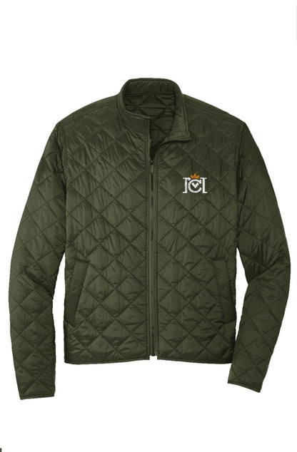 Trademarked Crown Moto logo embroidered on left chest of Quilted Full-Zip Jacket