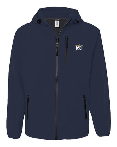 Trademarked Crown Moto logo embroidered on left chest of Poly-Tech Soft Shell Jacket