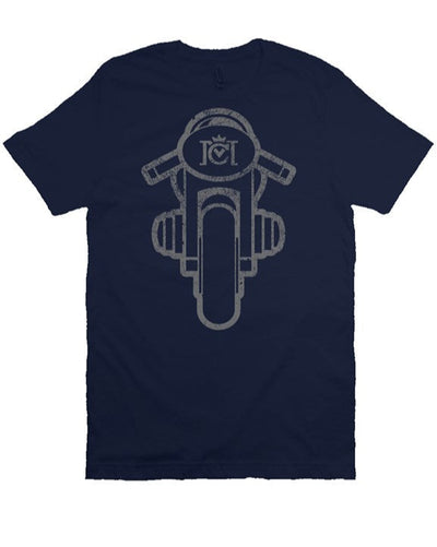 Boxer Motorcycle design by Crown Moto on chest of premium short sleeve t-shirt