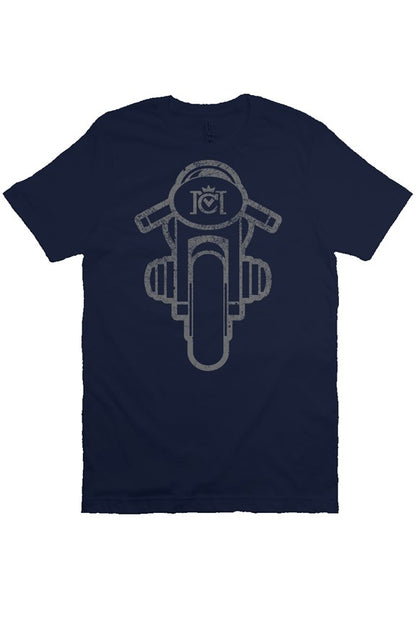 Boxer Motorcycle design by Crown Moto on chest of premium short sleeve t-shirt
