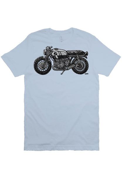 vintage bmw motorcycle drawing by henri on the chest of unisex short sleeve shirt