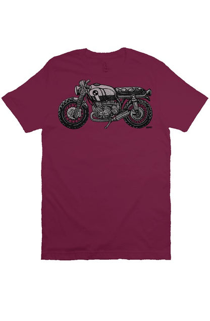 vintage bmw motorcycle drawing by henri on the chest of unisex short sleeve shirt