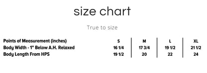 bella canvas crop top sizing chart