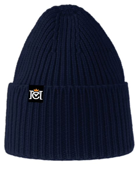 Crown Moto Chunky Rib Knit Beanie