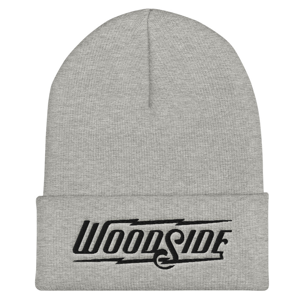 Embroidered Woodside Brand knit beanie