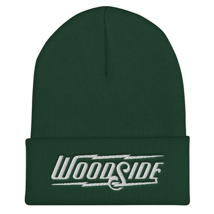 Embroidered Woodside Brand knit beanie