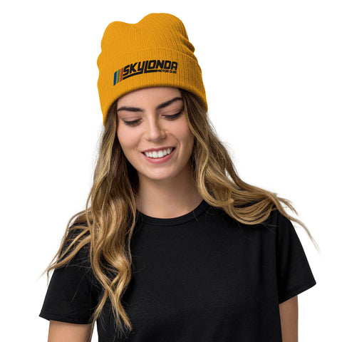 Sky Londa Motor Club Rally Ribbed Knit Beanie